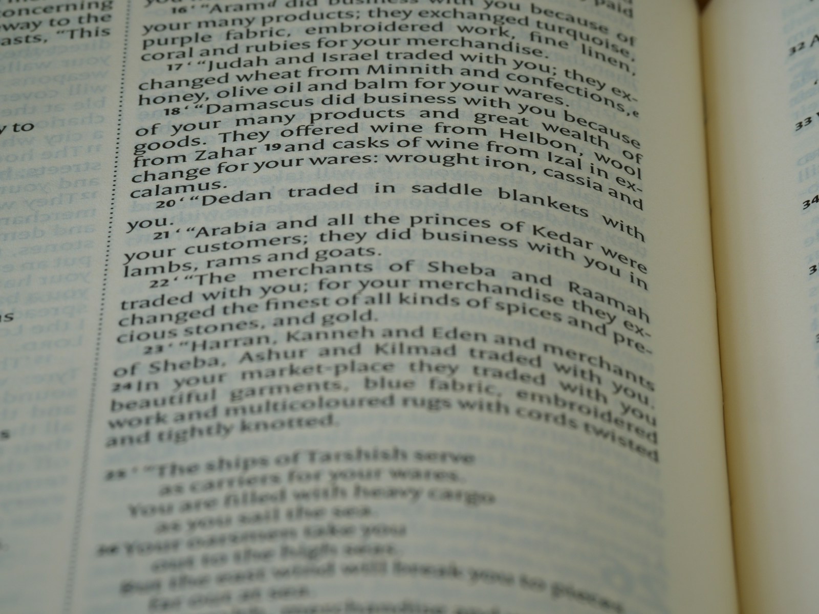 a close up of an open book with text